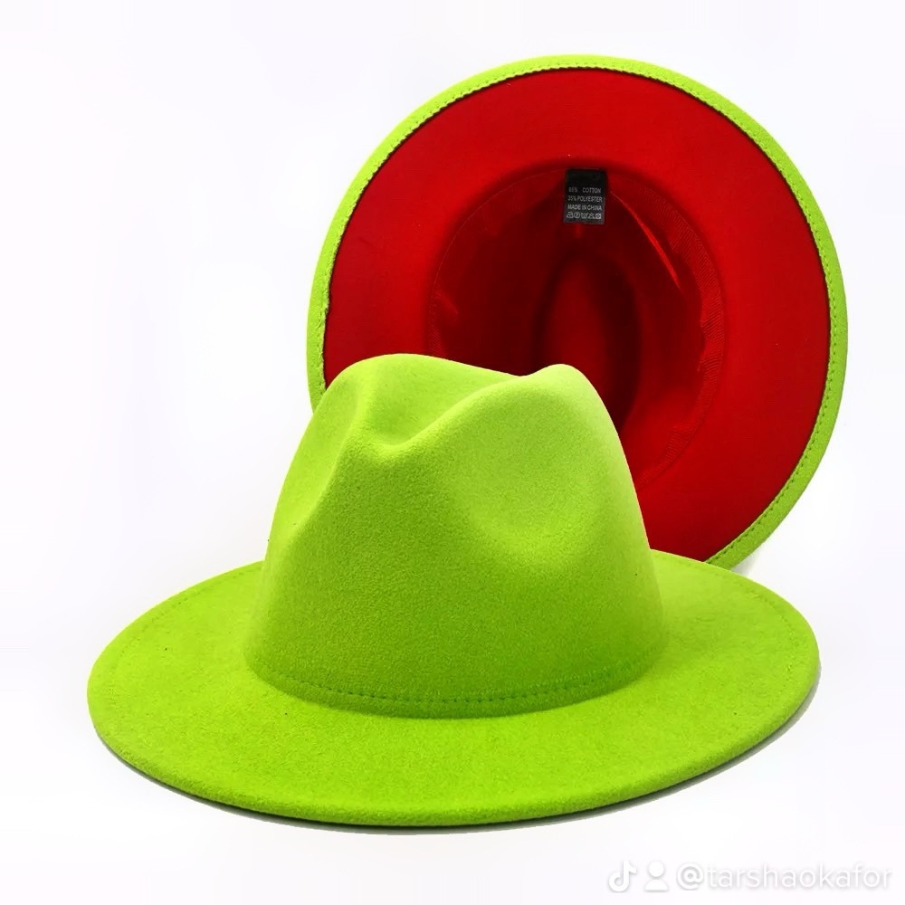 Lime Green Red Bottom Fedora